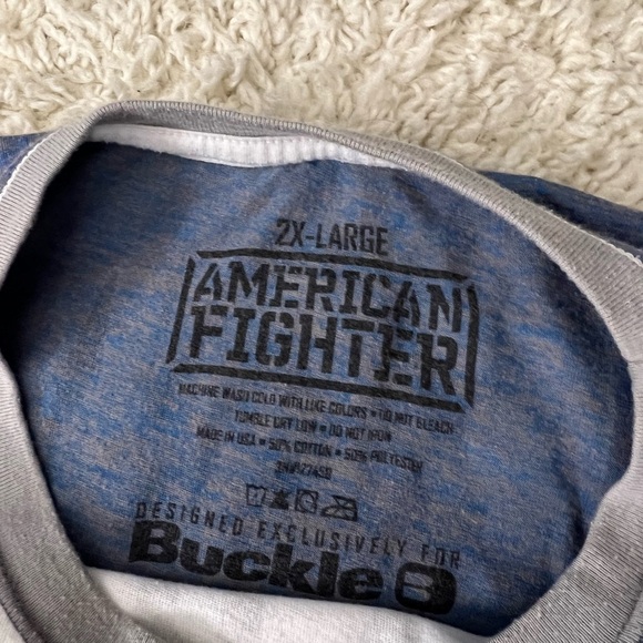Mens 2X American Fighter Short Sleeve Graphic Tee - Picture 3 of 9